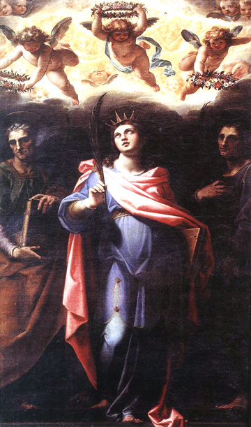 Sainte Domitille, entourée de saint Nérée et de saint Achille - Niccolò Pomarancio