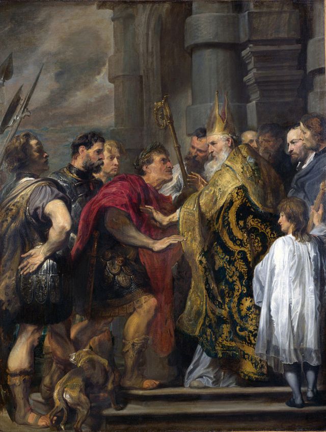 Saint Ambroise et l'empereur - Van Dyck