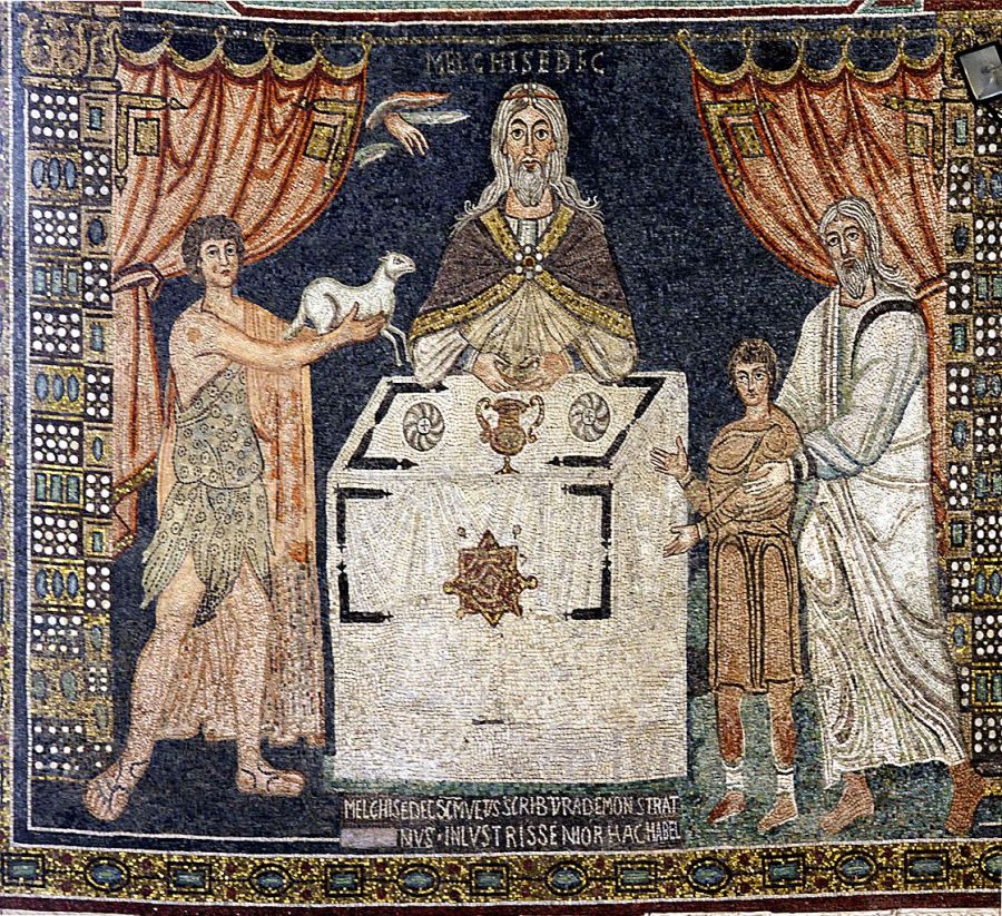 Sacrifices d'Abel, Melchisédech et Abraham - Basilique Saint-Apollinaire (Ravenne) - CC José Luiz