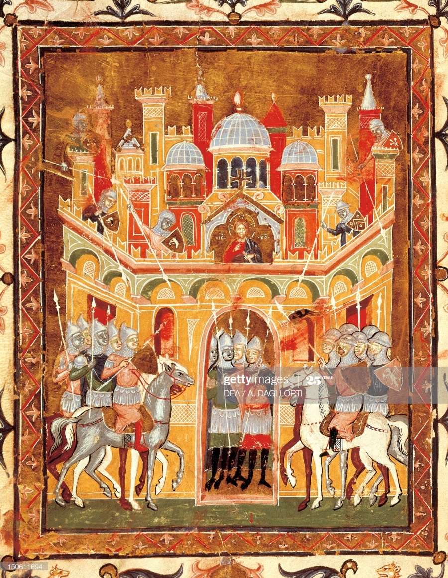 Les croisés de Frédéric II à l'entrée de Jérusalem